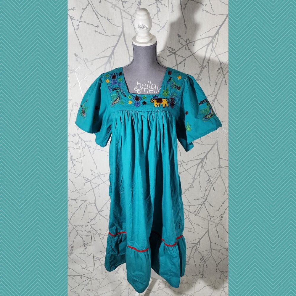 La Lingerie Floral Embroidered Square Neck Babydoll Dress